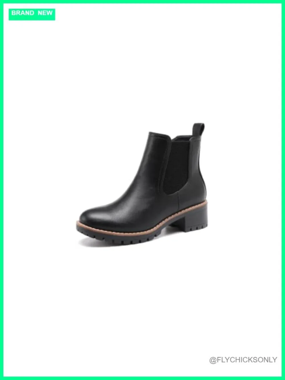 Chunky Heel Chelsea Ankle Booties Slip-On Faux Leather Casual Boots